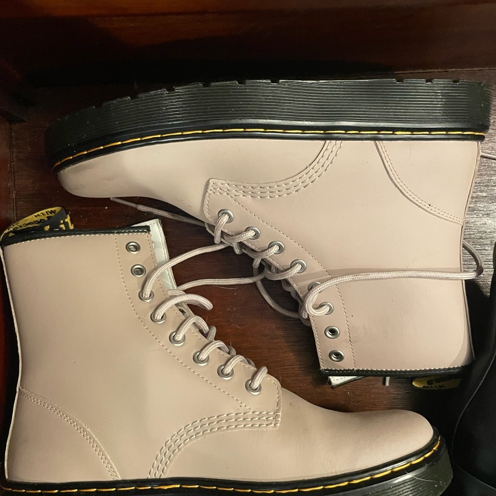 Dr. Martens Pale Pink 8-Eye Combat Boots